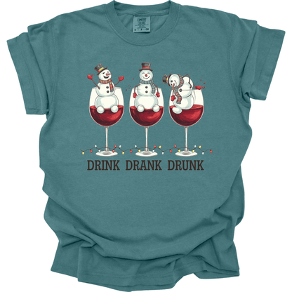Drink Drank Drunk Snowman Wine Glasses