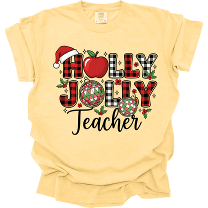 Holly Jolly Teacher – Buffalo Plaid Ornament