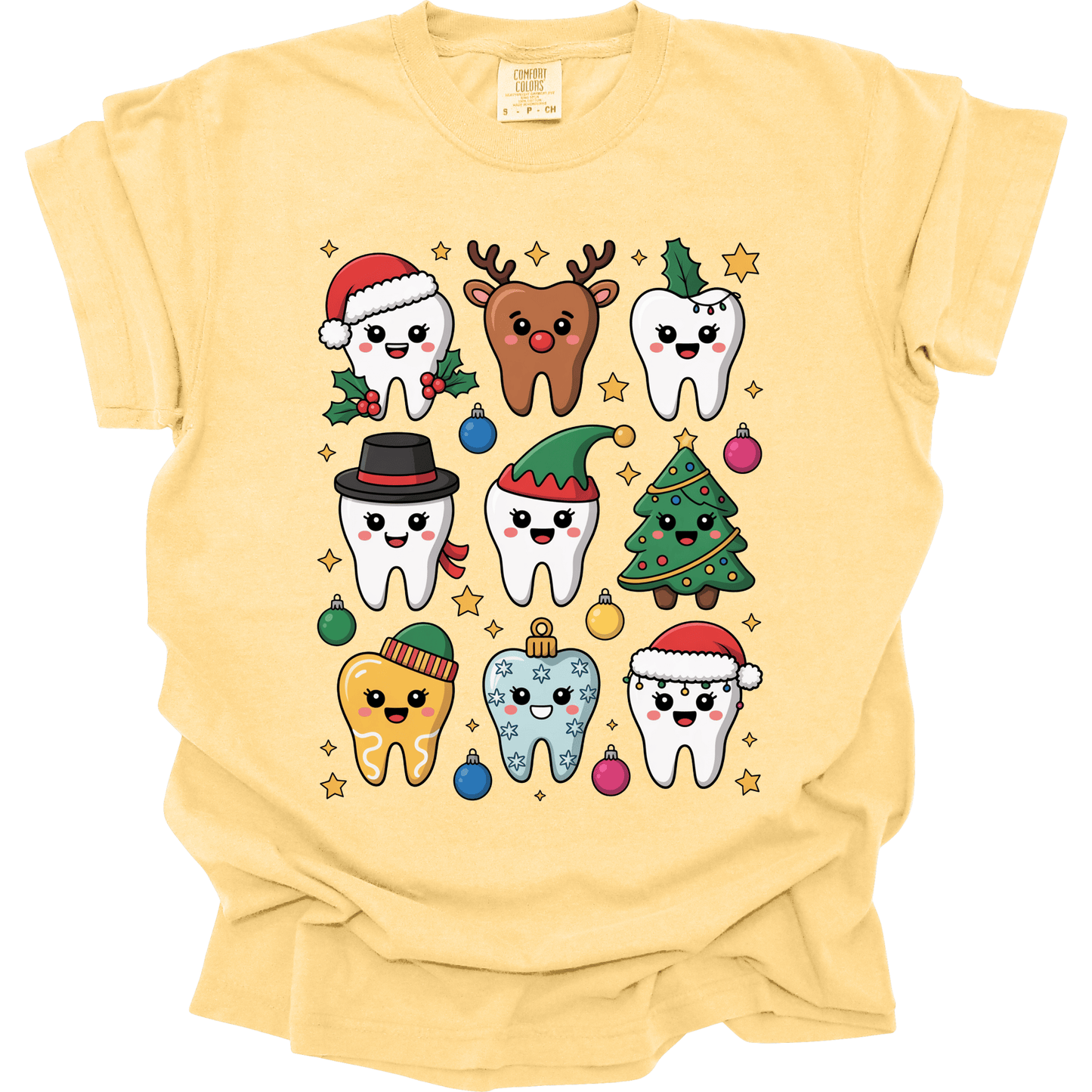 Cute Christmas Tooth Characters | Dental Holiday Shirt