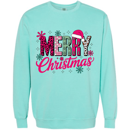Merry Christmas Pink Retro Leopard
