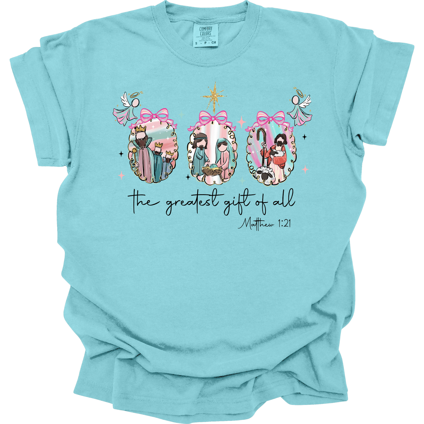 Pastel Nativity: Holy Family, Shepherd & Wise Men Ornaments