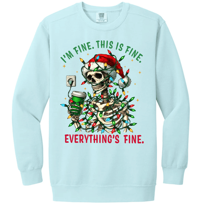 I'm Fine. This Is Fine. Everything's Fine Christmas Skeleton