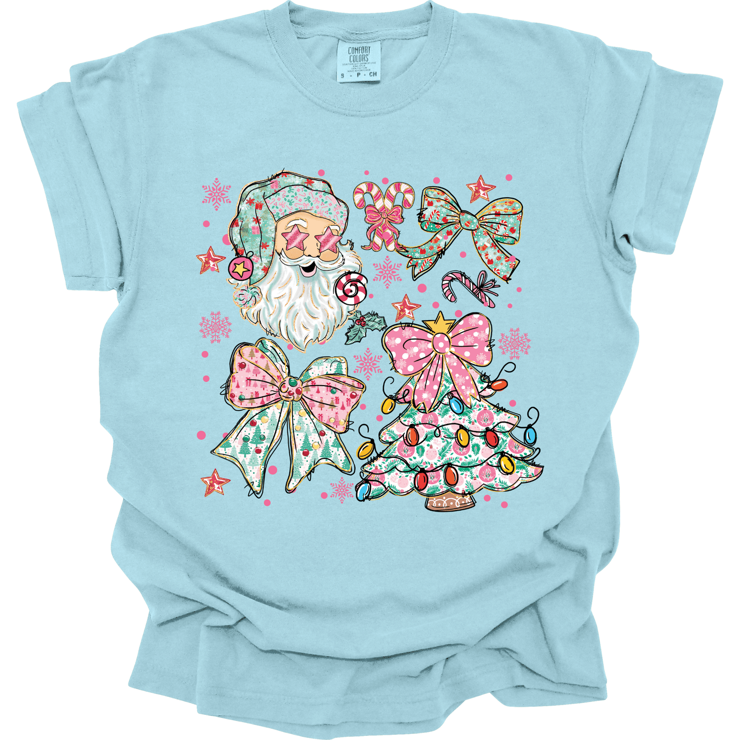 Pastel Santa Christmas Collage