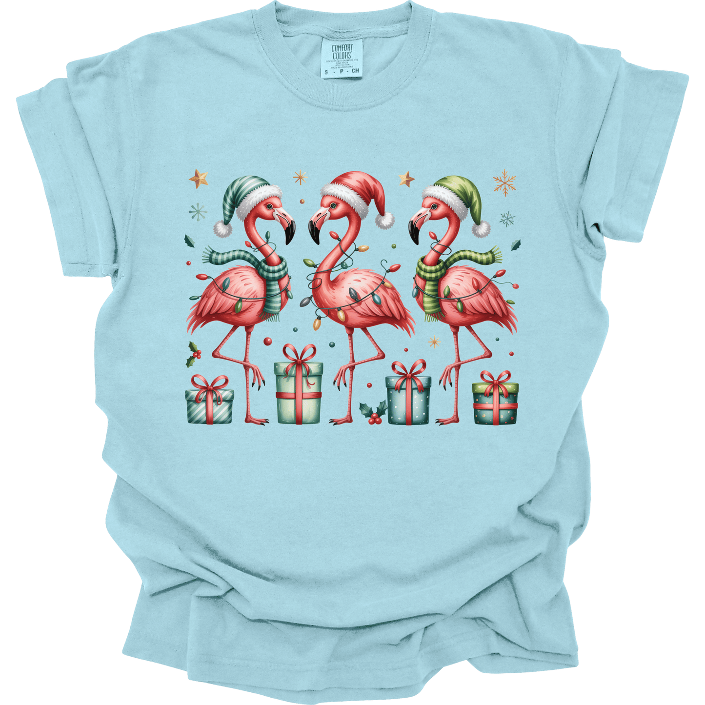 Festive Christmas Flamingos