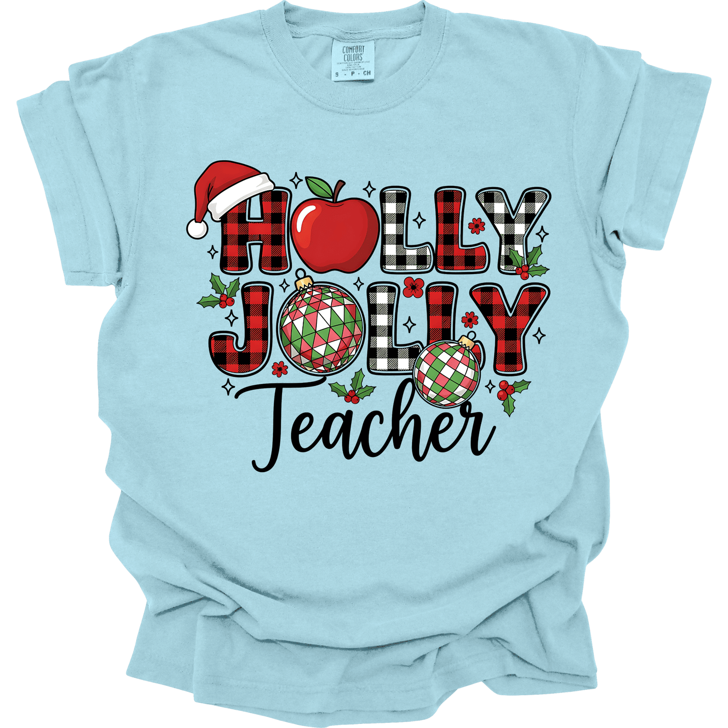 Holly Jolly Teacher – Buffalo Plaid Ornament