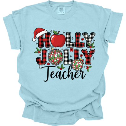 Holly Jolly Teacher – Buffalo Plaid Ornament
