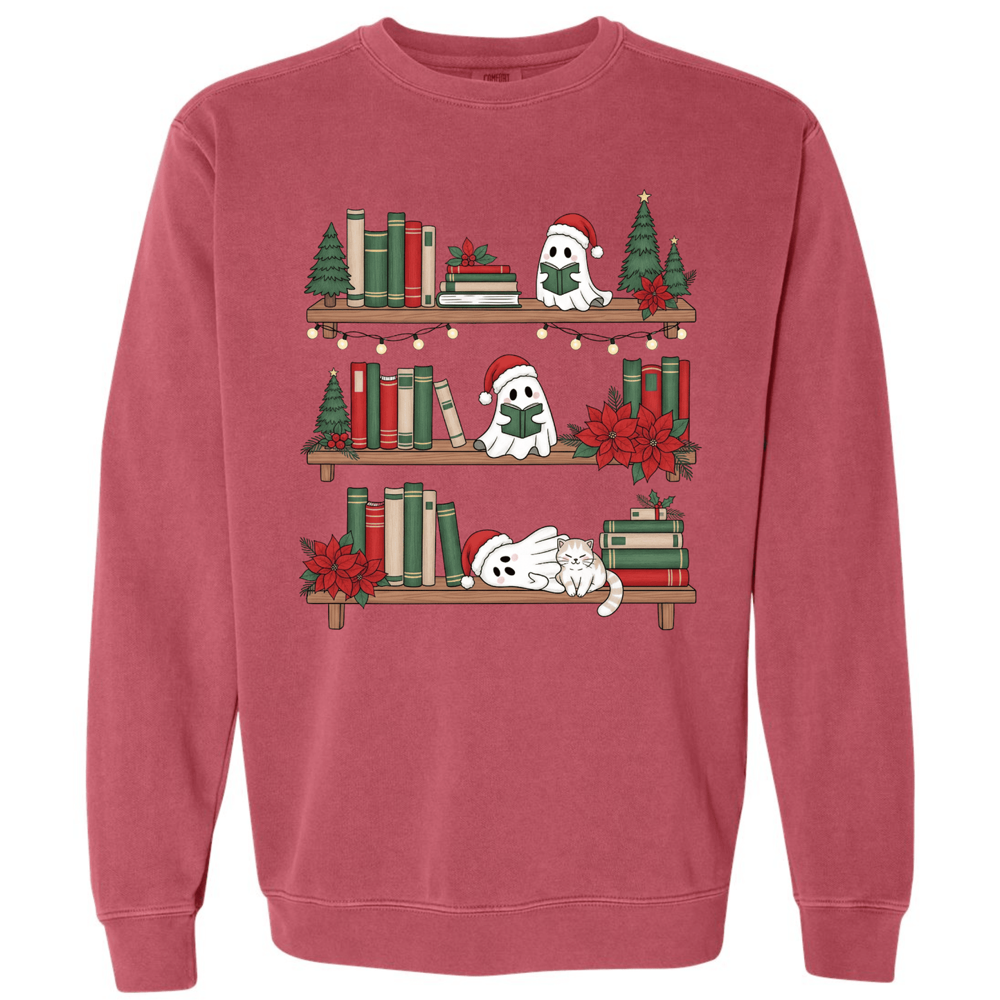 Ghost Library – Cute Book Lover Holiday Tee