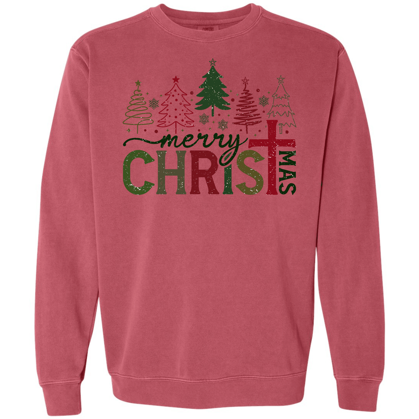 Merry CHRISTmas | Cross Christmas Trees Design