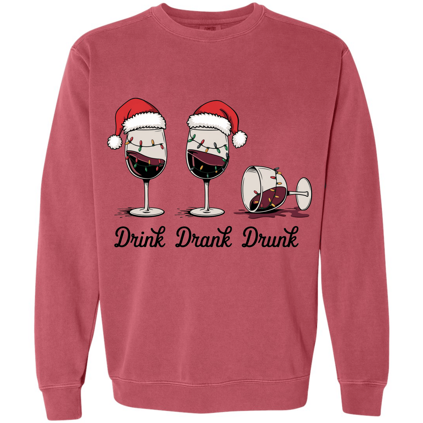 Drink Drank Drunk Christmas Wine Glasses