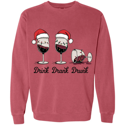 Drink Drank Drunk Christmas Wine Glasses