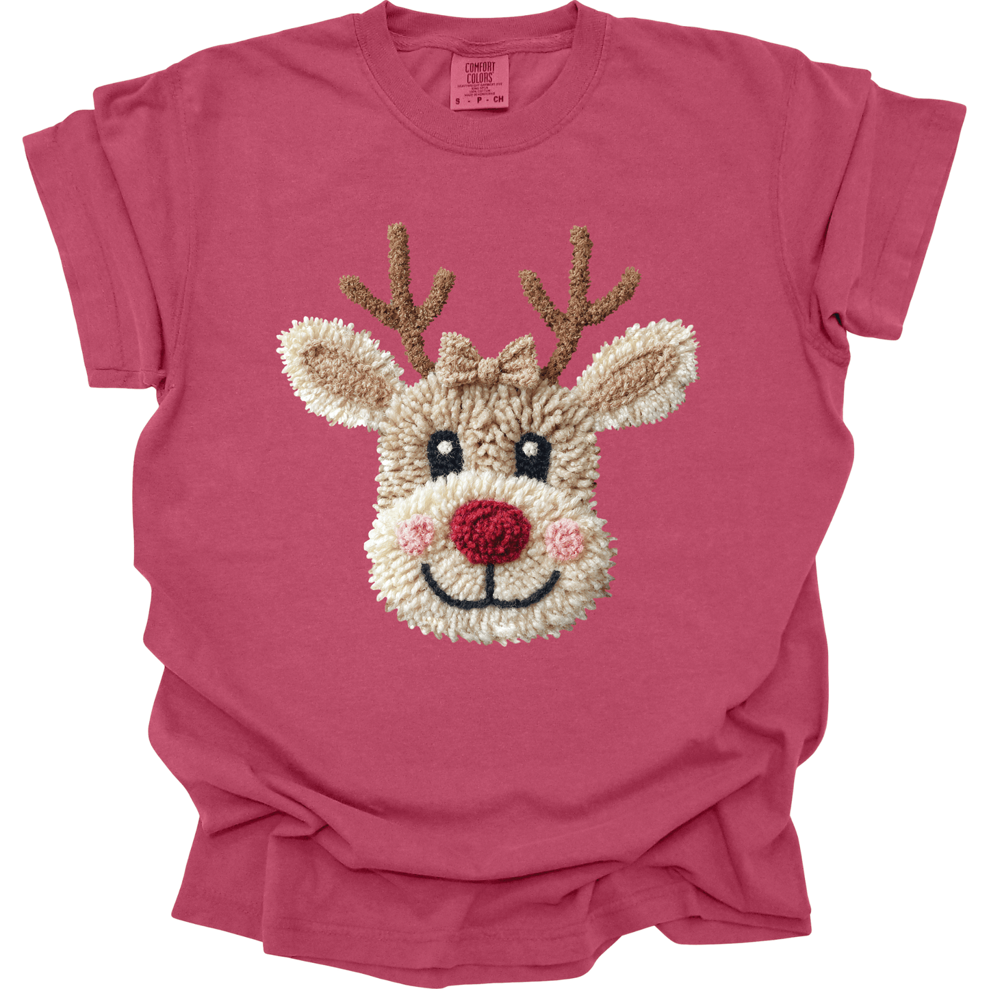 Faux Yarn Patchwork Reindeer