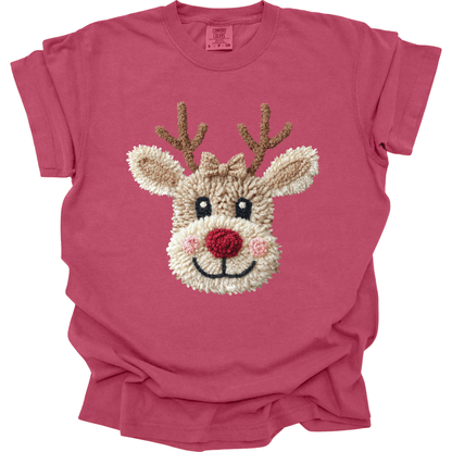 Faux Yarn Patchwork Reindeer