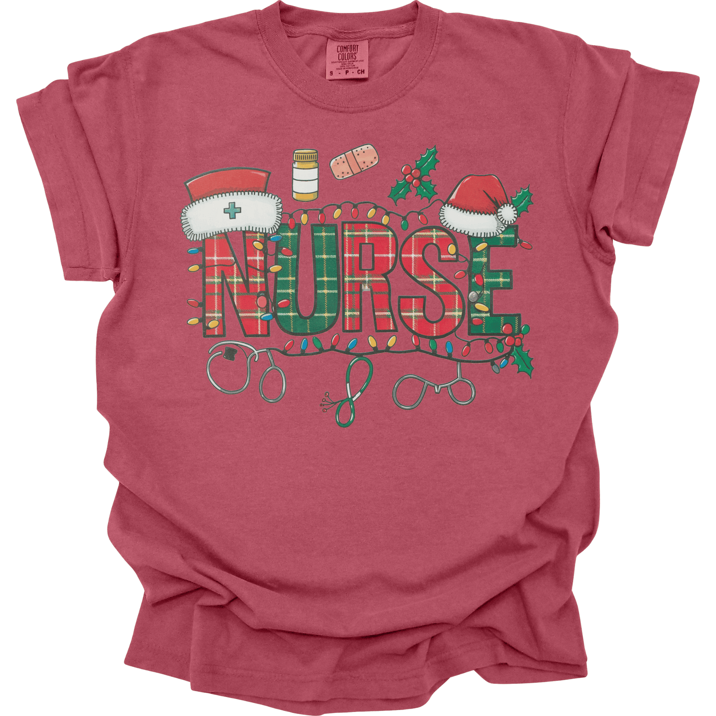 Christmas Nurse Plaid Lights