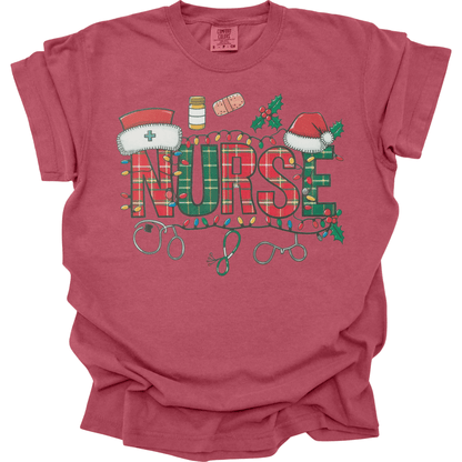 Christmas Nurse Plaid Lights