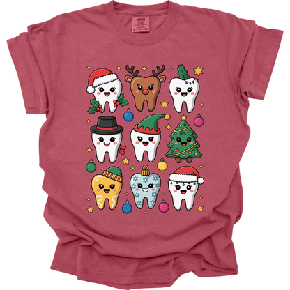 Cute Christmas Tooth Characters | Dental Holiday Shirt