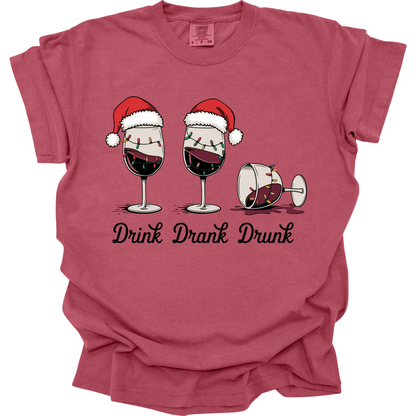 Drink Drank Drunk Christmas Wine Glasses