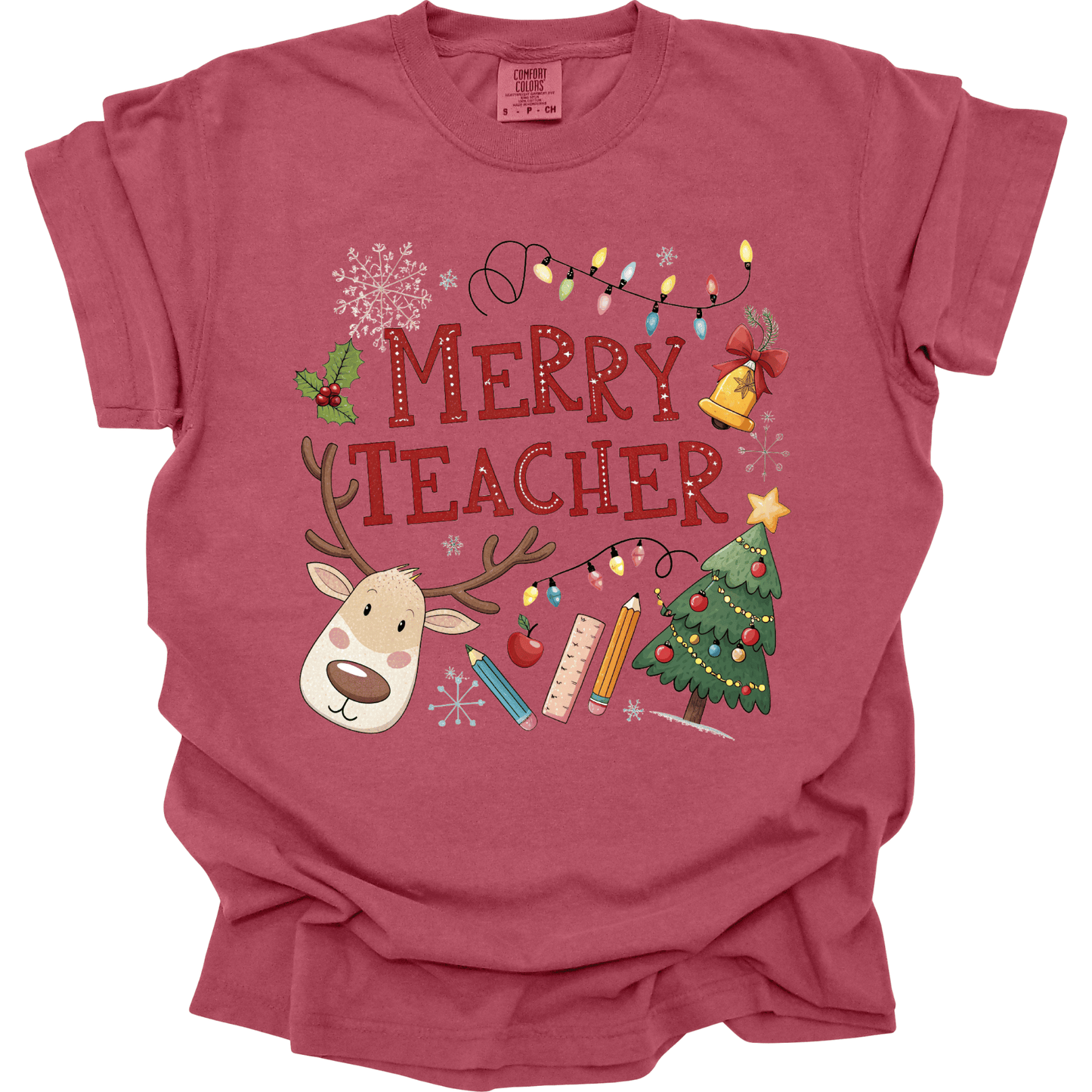 Merry Teacher – Cute Reindeer & Classroom Holiday Lights