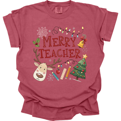 Merry Teacher – Cute Reindeer & Classroom Holiday Lights