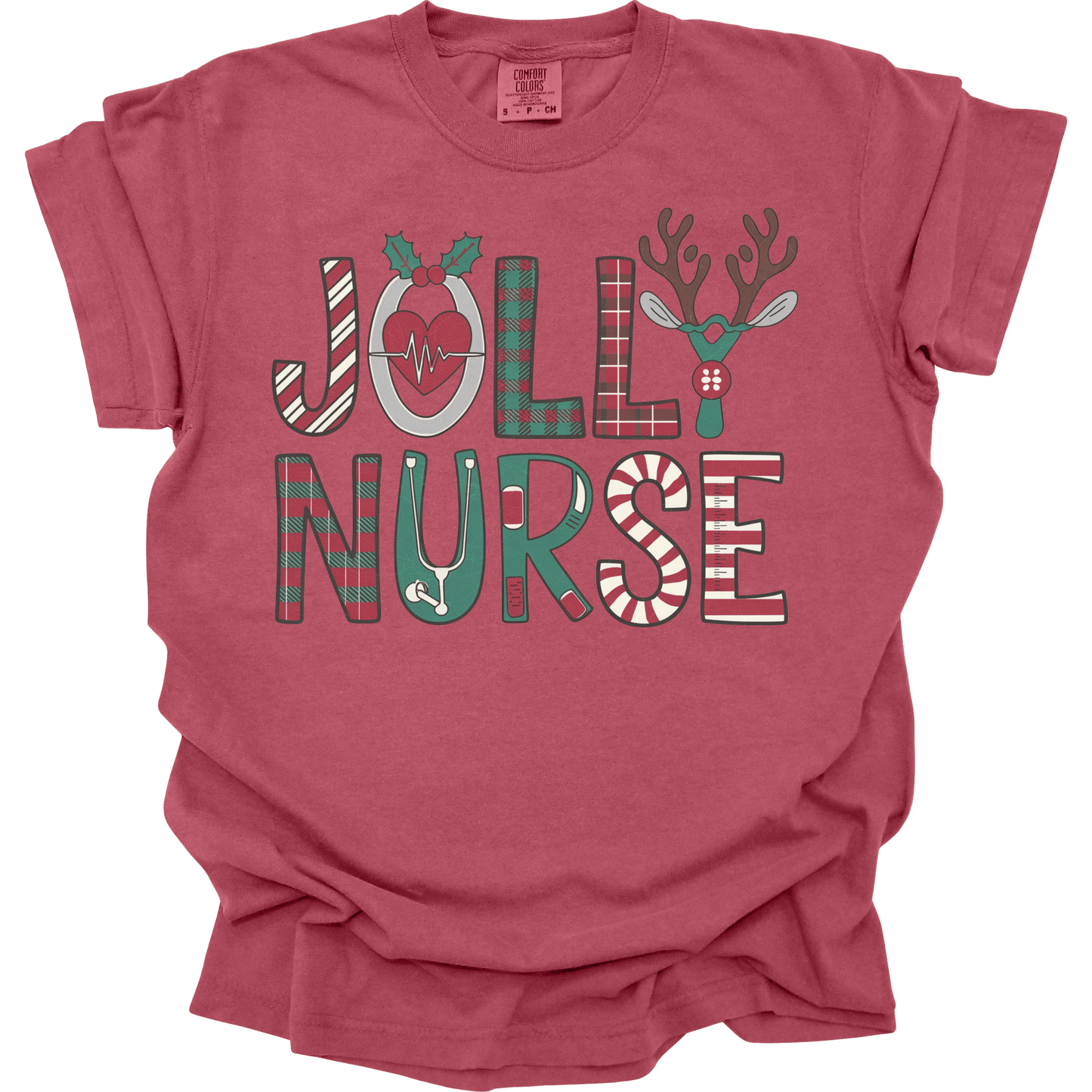 Jolly Nurse - Plaid Medical Letters