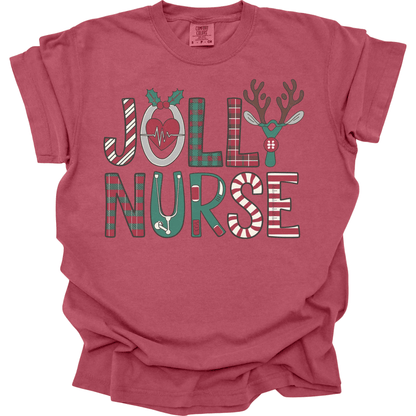 Jolly Nurse - Plaid Medical Letters