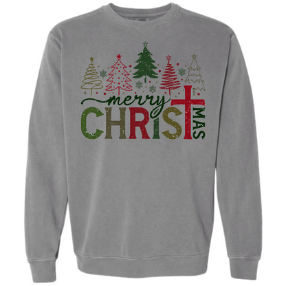 Merry CHRISTmas | Cross Christmas Trees Design