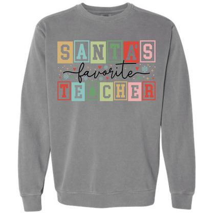 Santa’s Favorite Teacher Retro Block Letters