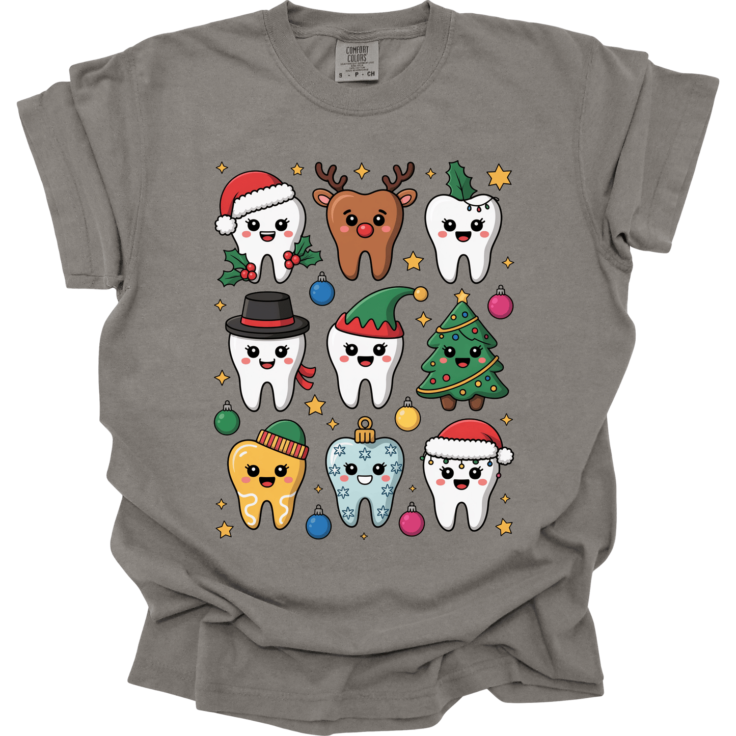 Cute Christmas Tooth Characters | Dental Holiday Shirt