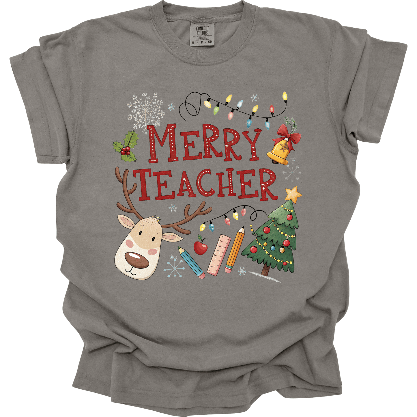 Merry Teacher – Cute Reindeer & Classroom Holiday Lights