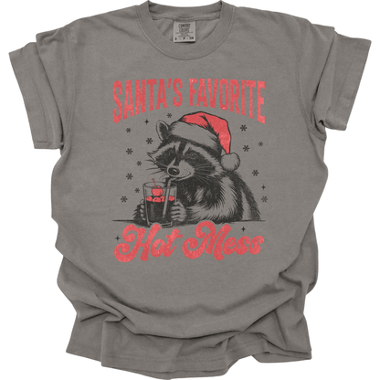 Santa's Favorite Hot Mess Christmas Raccoon