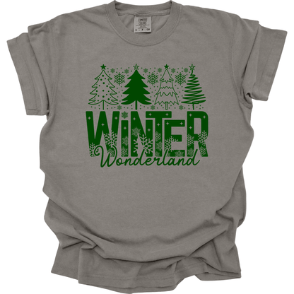 Winter Wonderland Green Christmas Trees