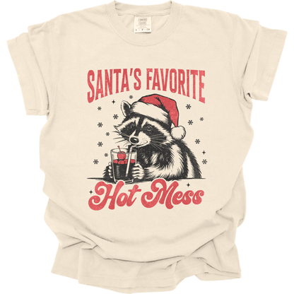 Santa's Favorite Hot Mess Christmas Raccoon