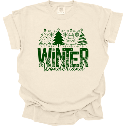 Winter Wonderland Green Christmas Trees