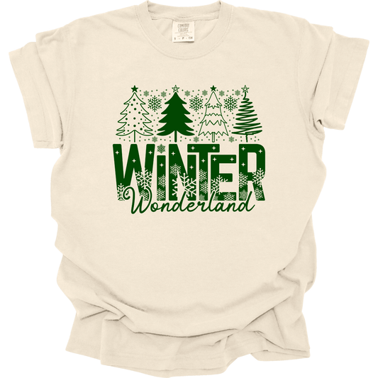 Winter Wonderland Green Christmas Trees