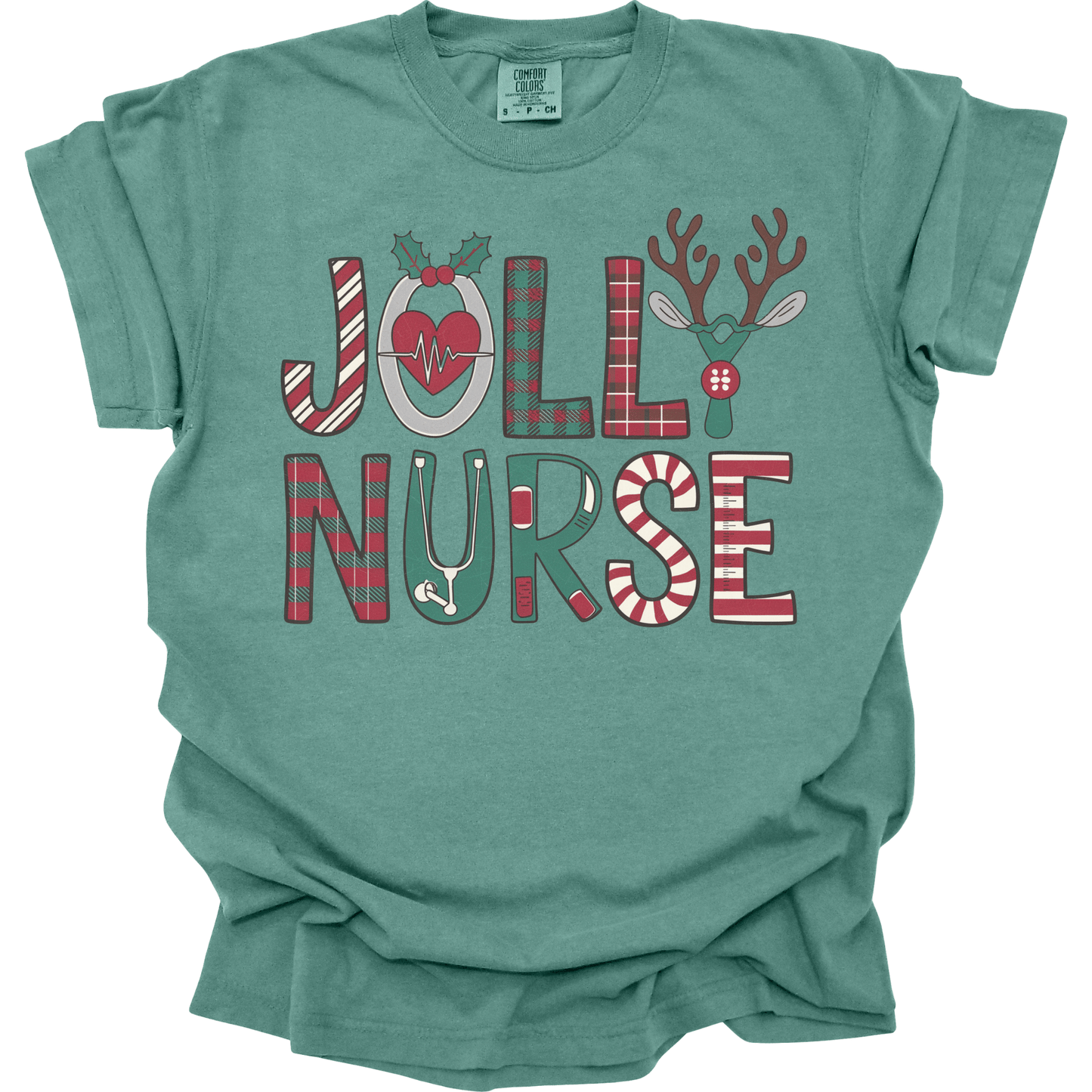 Jolly Nurse - Plaid Medical Letters