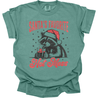 Santa's Favorite Hot Mess Christmas Raccoon