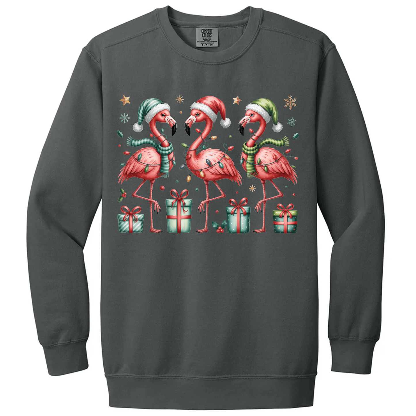 Festive Christmas Flamingos