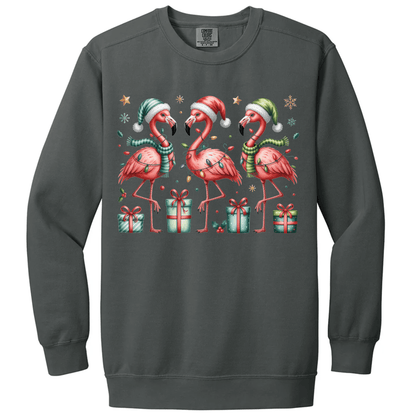 Festive Christmas Flamingos