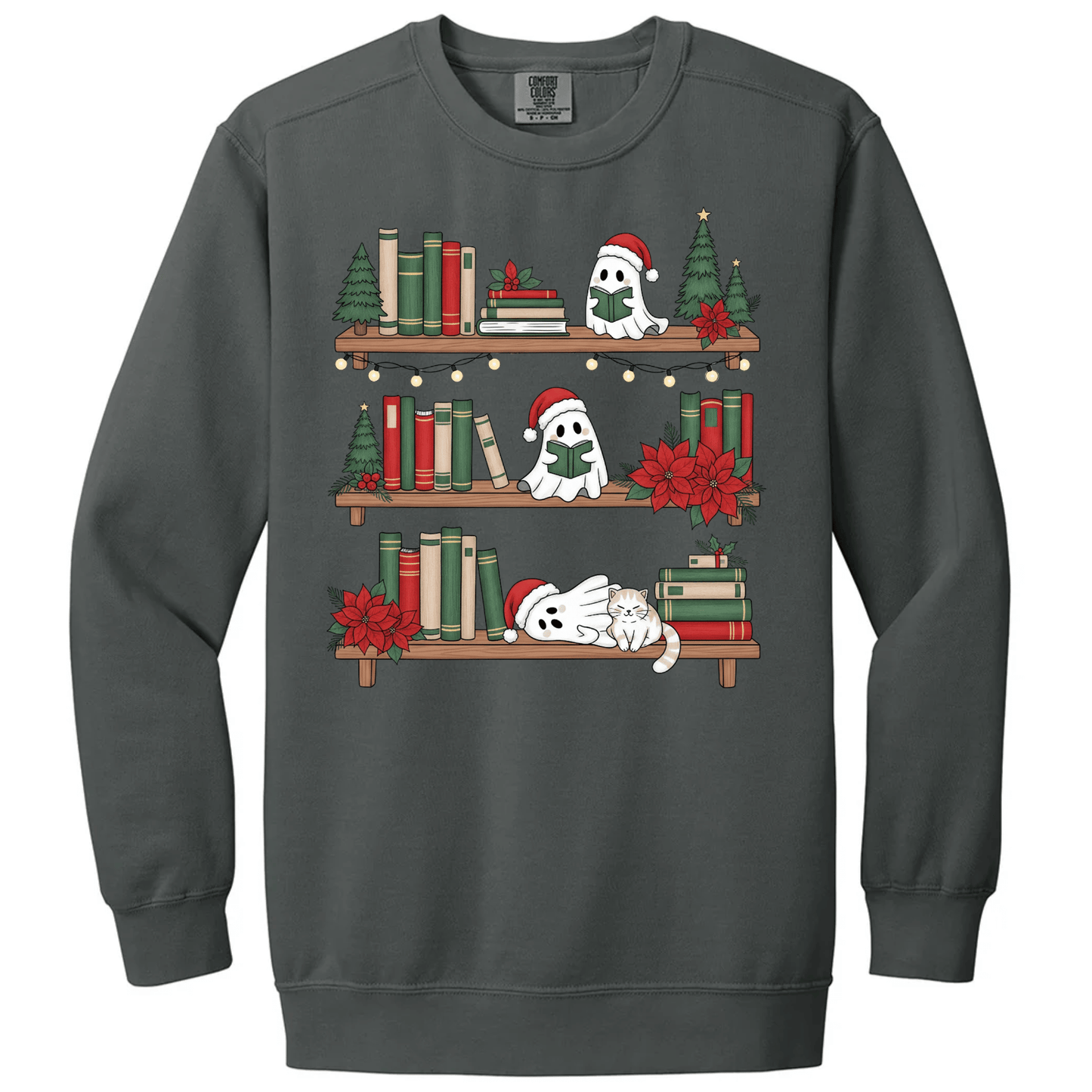 Ghost Library – Cute Book Lover Holiday Tee