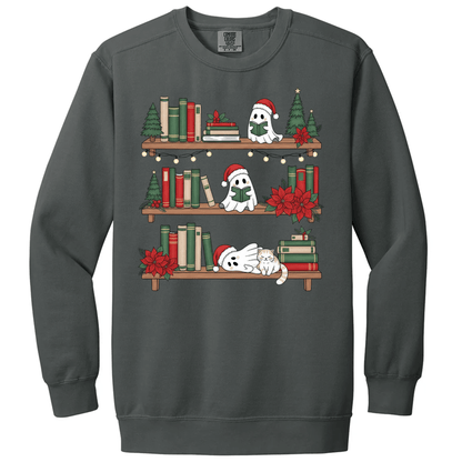 Ghost Library – Cute Book Lover Holiday Tee