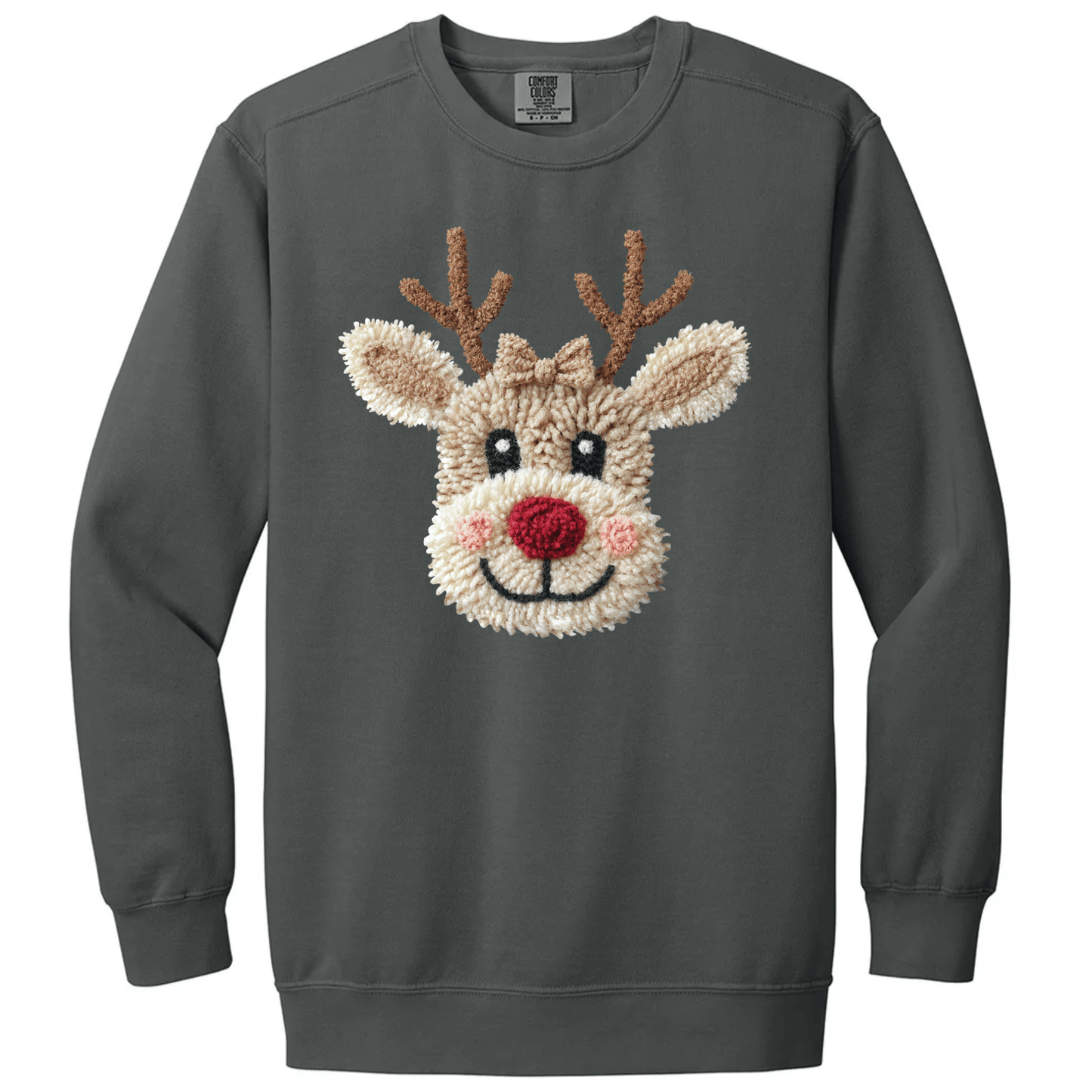 Faux Yarn Patchwork Reindeer