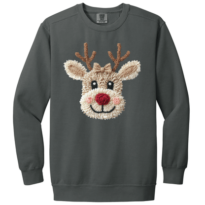 Faux Yarn Patchwork Reindeer