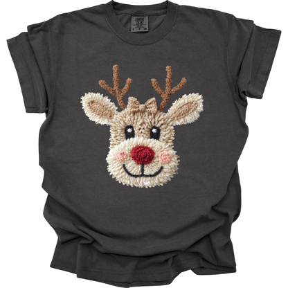 Faux Yarn Patchwork Reindeer