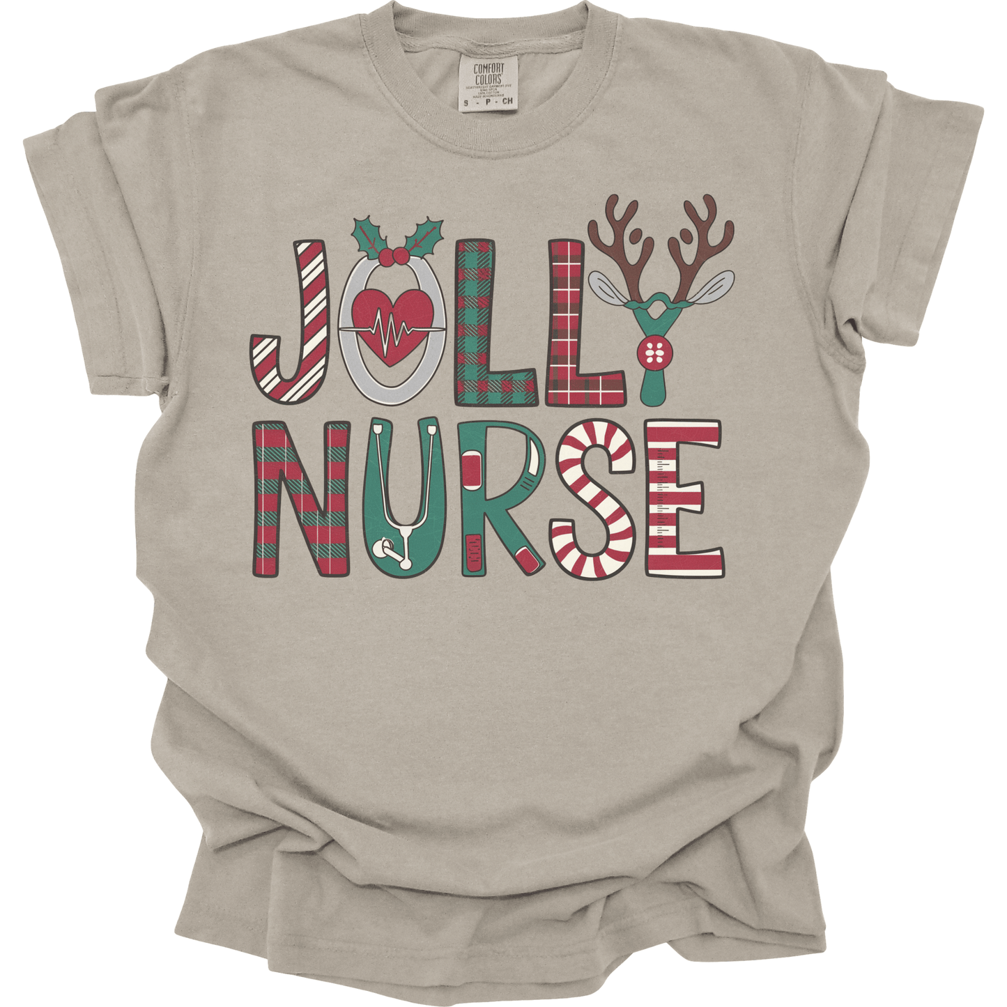 Jolly Nurse - Plaid Medical Letters