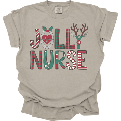 Jolly Nurse - Plaid Medical Letters