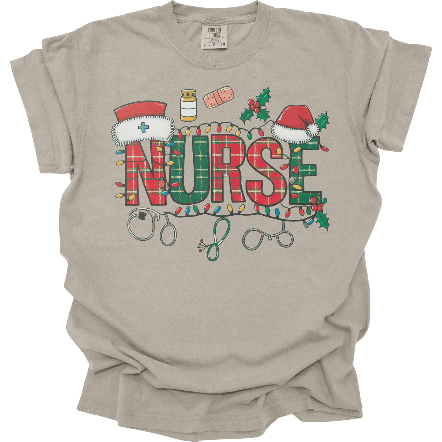 Christmas Nurse Plaid Lights