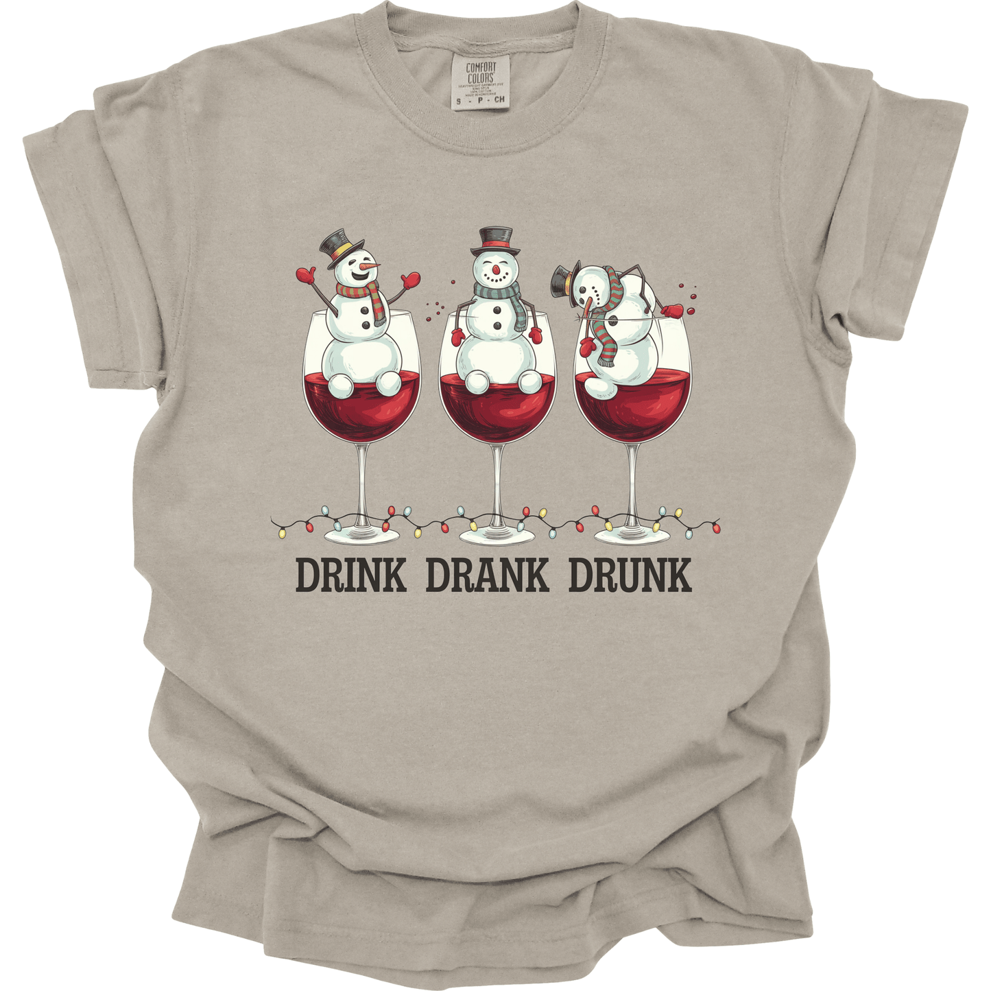 Drink Drank Drunk Snowman Wine Glasses