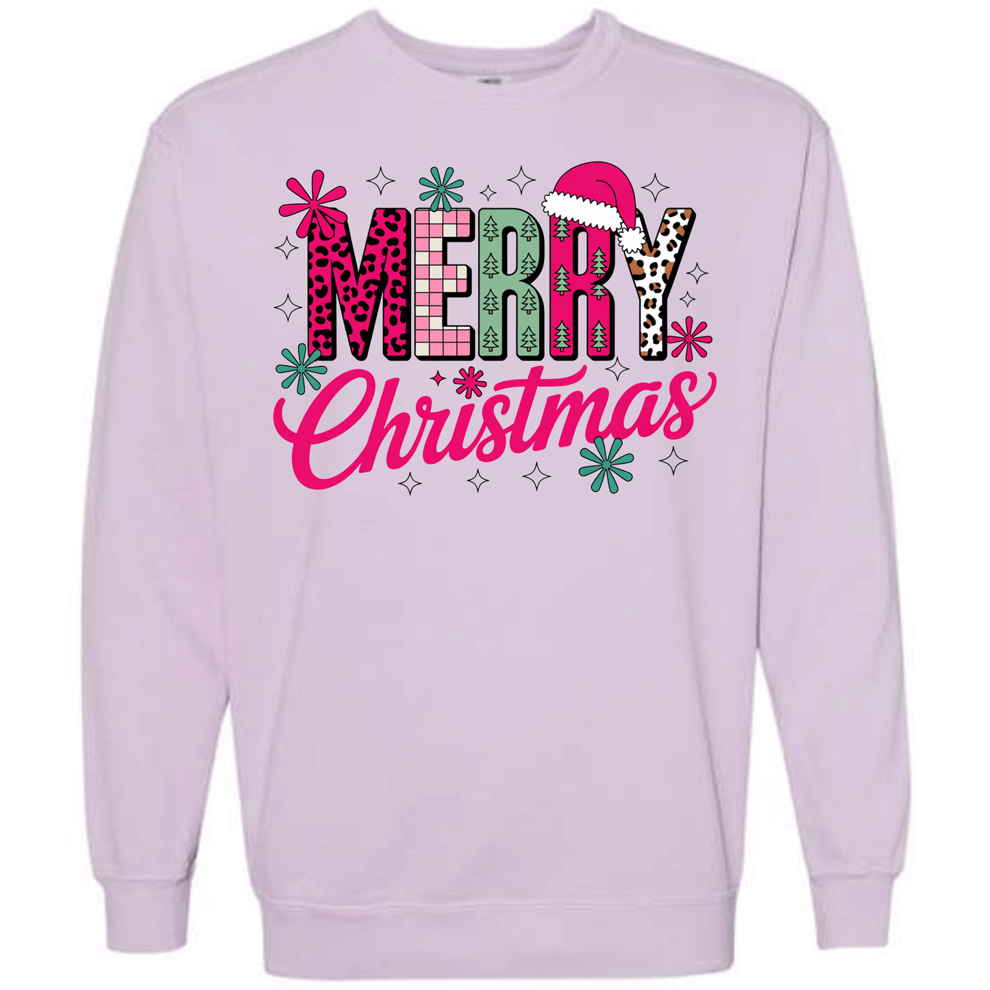 Merry Christmas Pink Retro Leopard