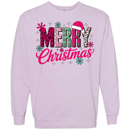 Merry Christmas Pink Retro Leopard