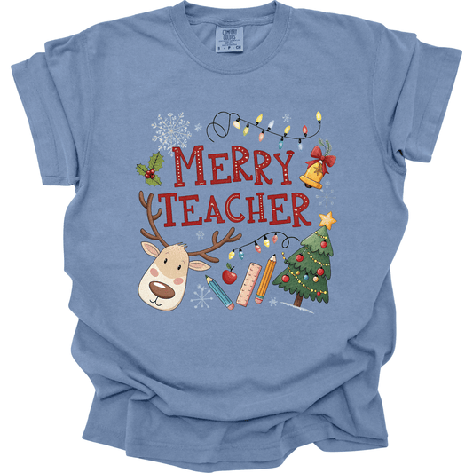 Merry Teacher – Cute Reindeer & Classroom Holiday Lights