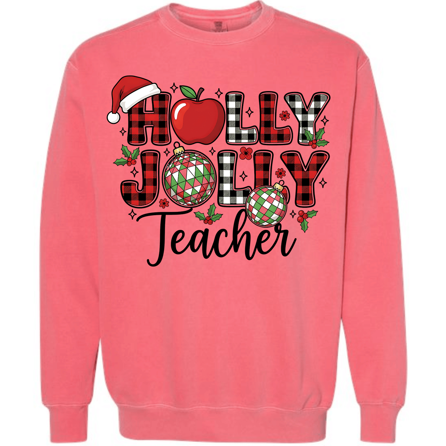 Holly Jolly Teacher – Buffalo Plaid Ornament